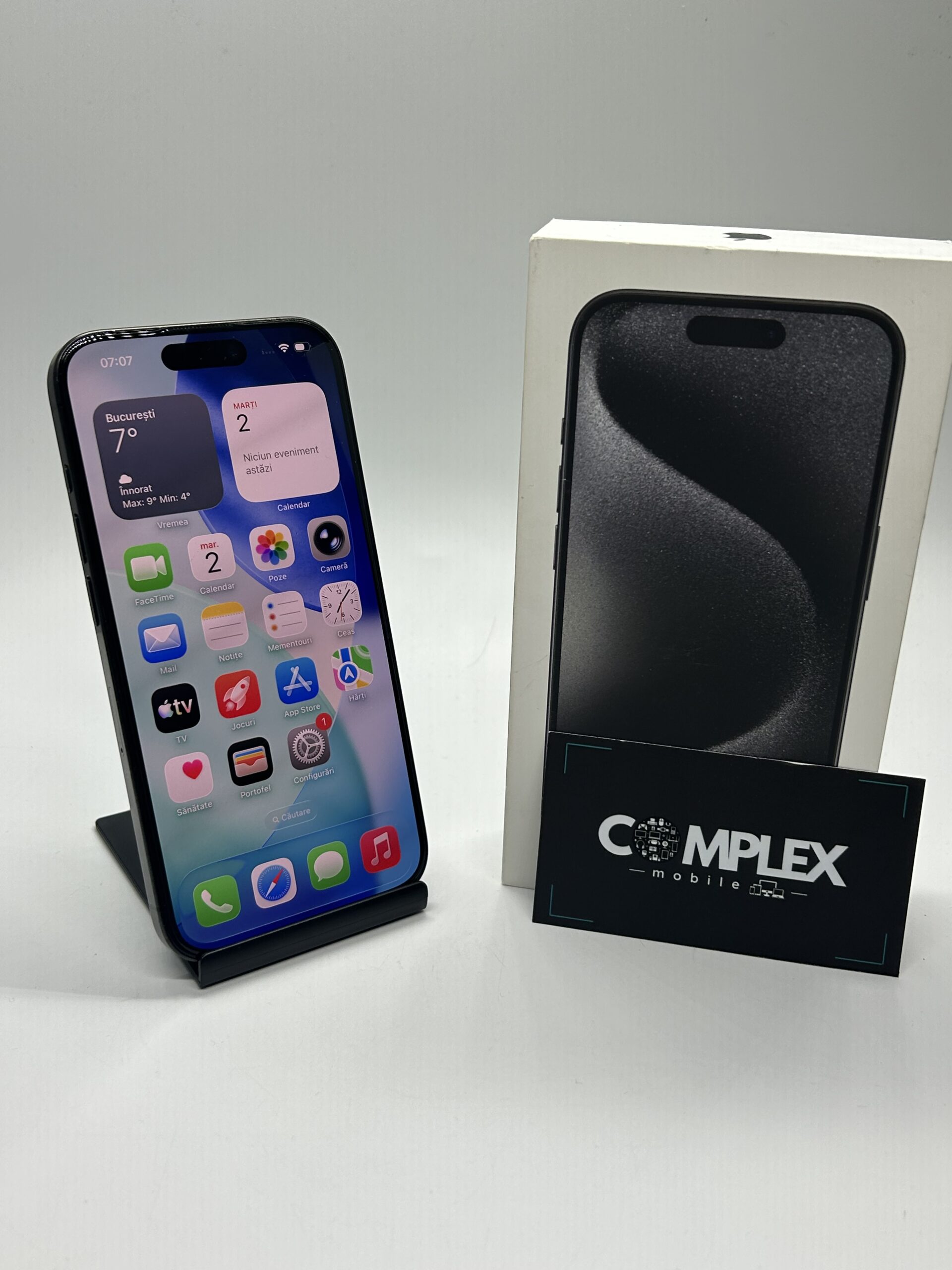 Apple iPhone 15 PRO, 256GB, 5G, Black Titanium - Imagine 2